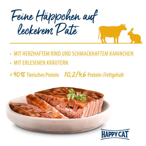 Happy Cat Minkas Duo Rind und Kaninchen 12x100g
