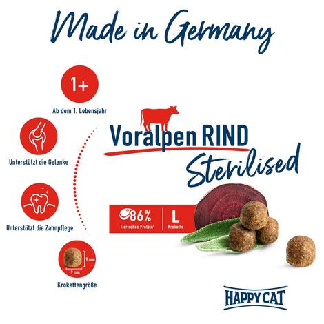 Happy Cat Sterilised Adult Voralpen Rind