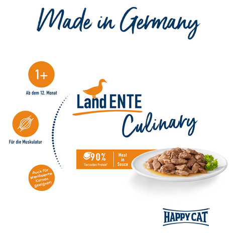 Happy Cat Tray Culinary Meat in Sauce Land Ente