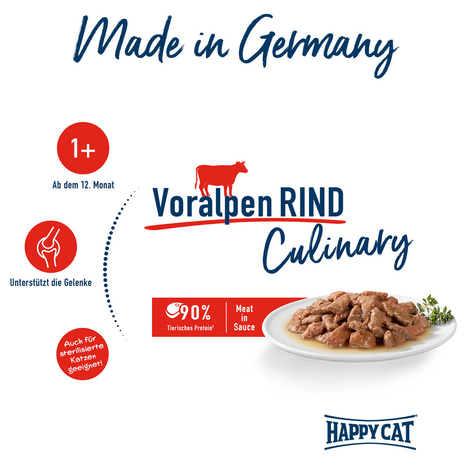 Happy Cat Tray Culinary Meat in Sauce Voralpen Rind