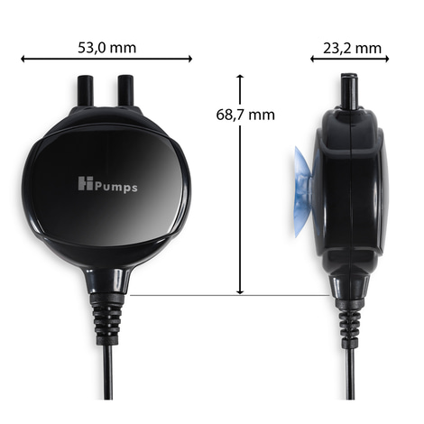 HPumps Belüfterpumpe Nano Piezo Zweikanal 2x13l/h