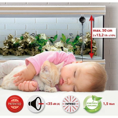 HPumps Belüfterpumpe Nano Piezo Zweikanal 2x13l/h