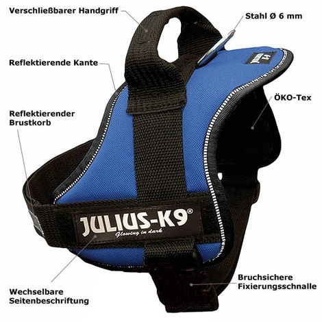 Julius-K9 Powergeschirr für Hunde Gr.0 58-76cm