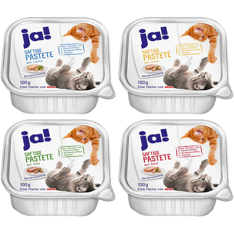 ja! Katzennassfutter Mixpaket Saftige Pastete
