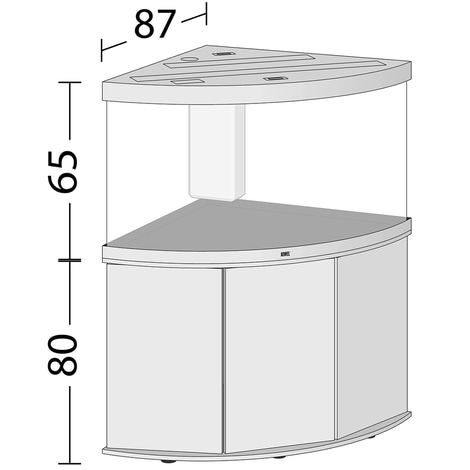 Juwel Komplett Eck-Aquarium Trigon 350 LED mit Unterschrank SBX weiß