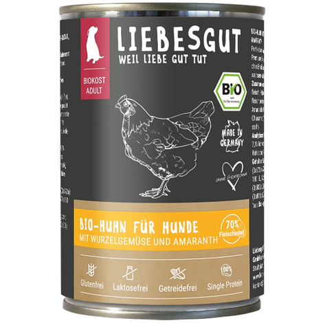 Liebesgut Biokost Adult Hund mit Huhn, Schwarzwurzel und Amaranth