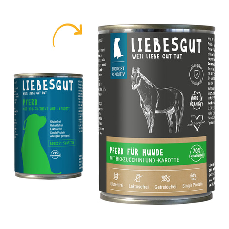 Liebesgut Sensitiv Hund mit Pferd, Zucchini und Karotte