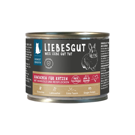 Liebesgut Biokost Sensitiv Kaninchen mit Mangold und Reis