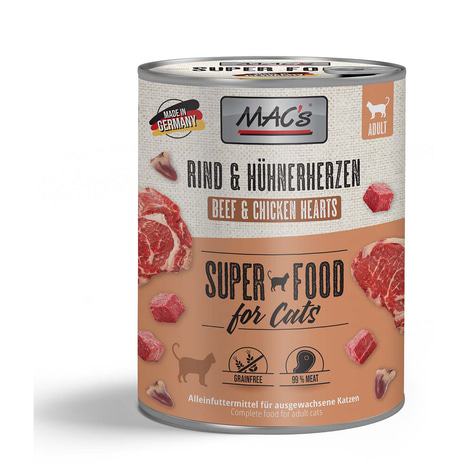 MAC's Cat Fleischmenü Rind und Hühnerherzen