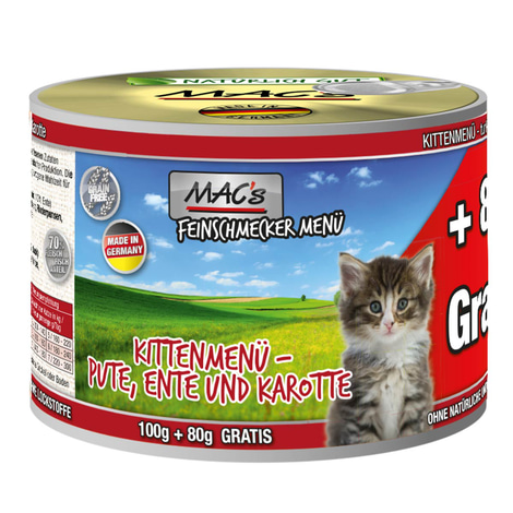 MAC's Cat Feinschmecker Menü Kitten Pute, Ente und Karotte