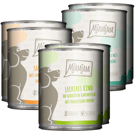 MjAMjAM Mixpaket I Huhn&Ente, Rind, Pute 6x800g