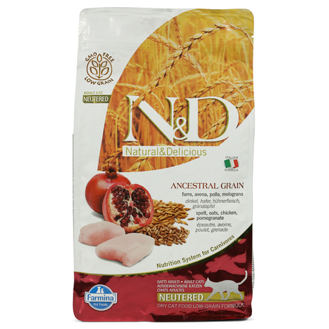 N&D Adult getreidearm Huhn und Granatapfel für kastrierte Katzen