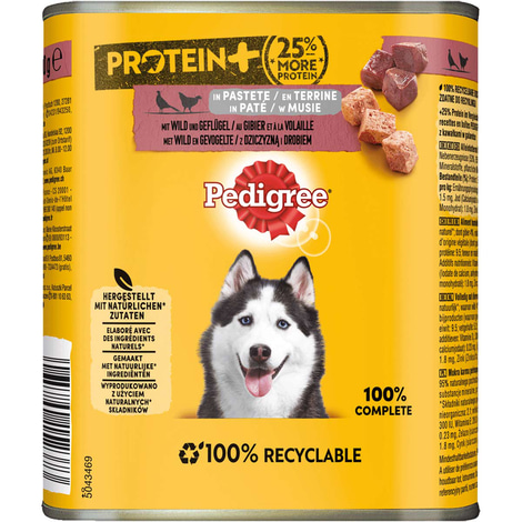 PEDIGREE Protein+ in Pastete Wild & Geflügel