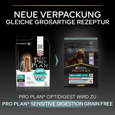 PRO PLAN Getreidefreie Rezeptur Small & Mini Adult Sensitive Digestion Truthahn 2,5kg