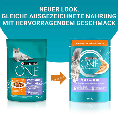 PURINA ONE COAT & HAIRBALL in Sauce Huhn