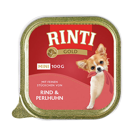 Rinti Gold Mini feine Stückchen von Rind & Perlhuhn