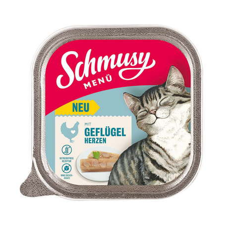 Schmusy Menü mit Geflügelherzen