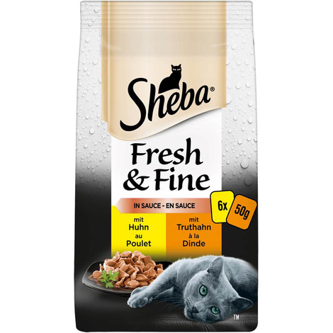 Sheba Fresh & Fine in Sauce mit Huhn & Truthahn