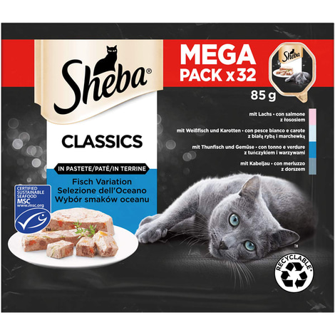 SHEBA Classics Pastete Fisch Variation MSC 32x85g