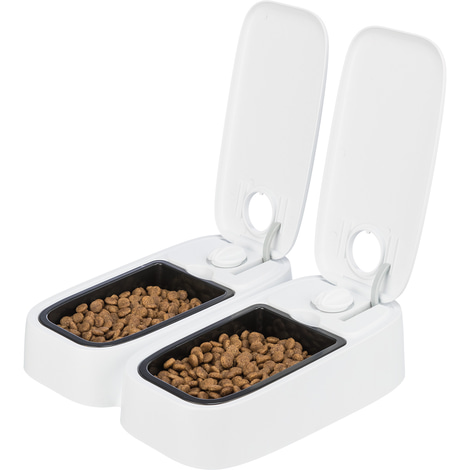 Trixie Futterautomat TX2, 2×300 ml/ 27×7×24cm weiß