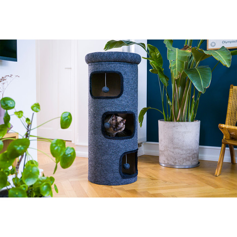 ZooRoyal Premium Kratztonne Natura 95cm Filz anthrazit