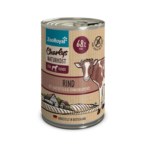 ZooRoyal Charlys Naturkost Rind mit Kartoffel & Sonnenblumenöl