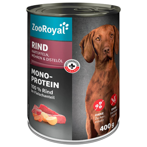 ZooRoyal Mono-Protein Rind mit Kartoffeln, Möhren & Distelöl