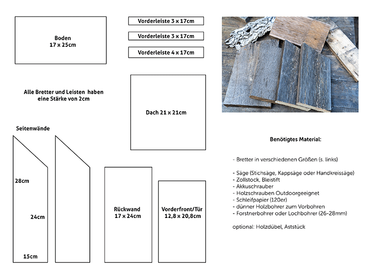 Nistkasten Materialliste