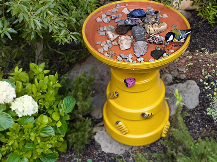 Vogeltränke selber bauen DIY mit Anleitung