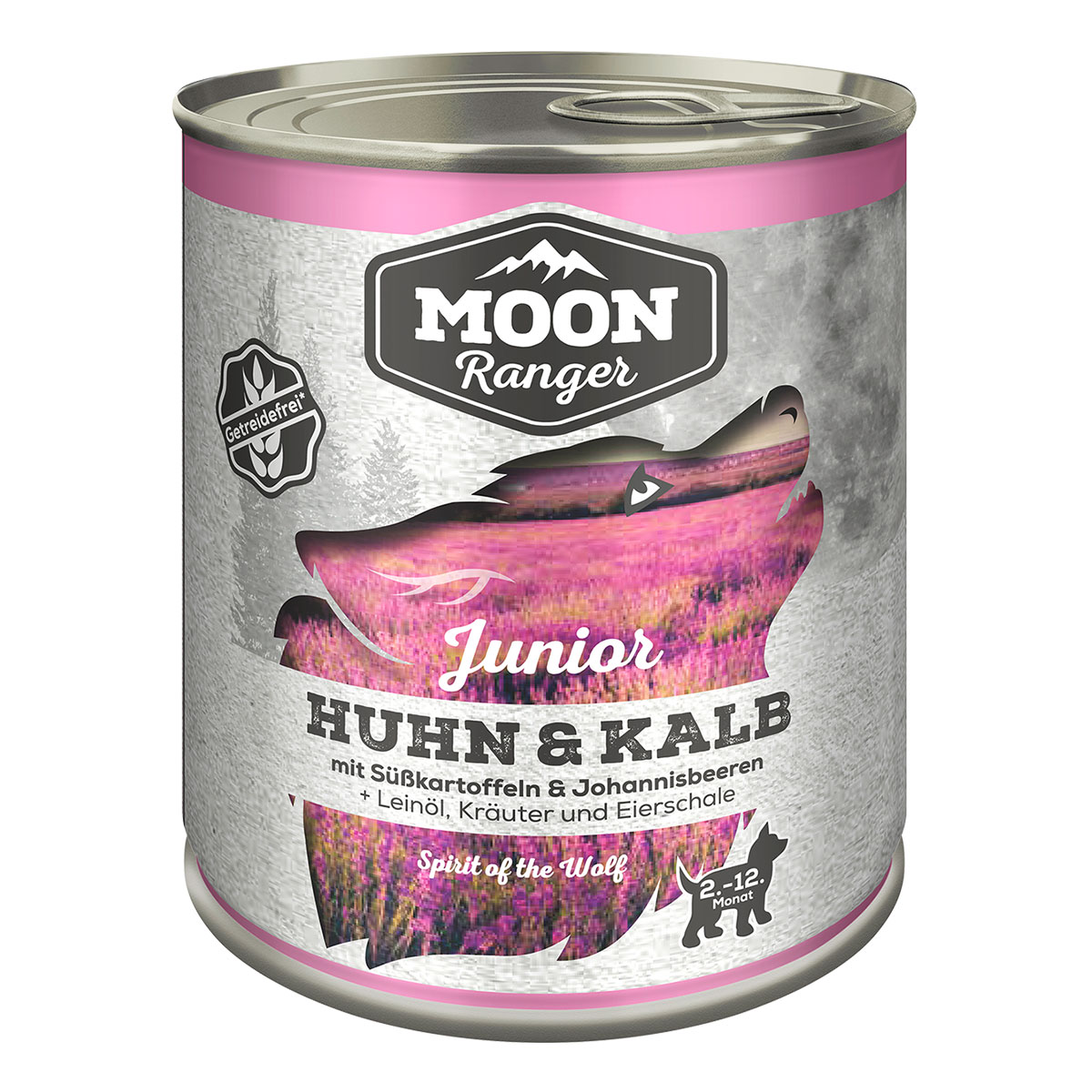 MOON Ranger Junior Huhn & Kalb mit Süßkartoffeln & Johannisbeeren 12x800g