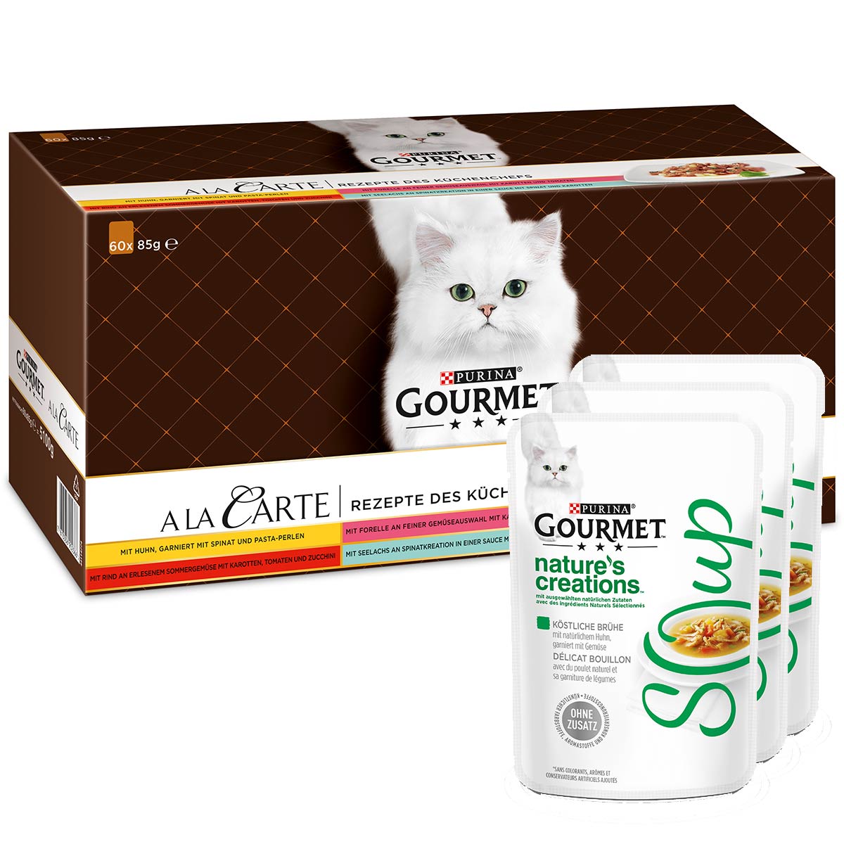 Gourmet a la Carte 60x85g + Crystal Soup 3x40g gratis