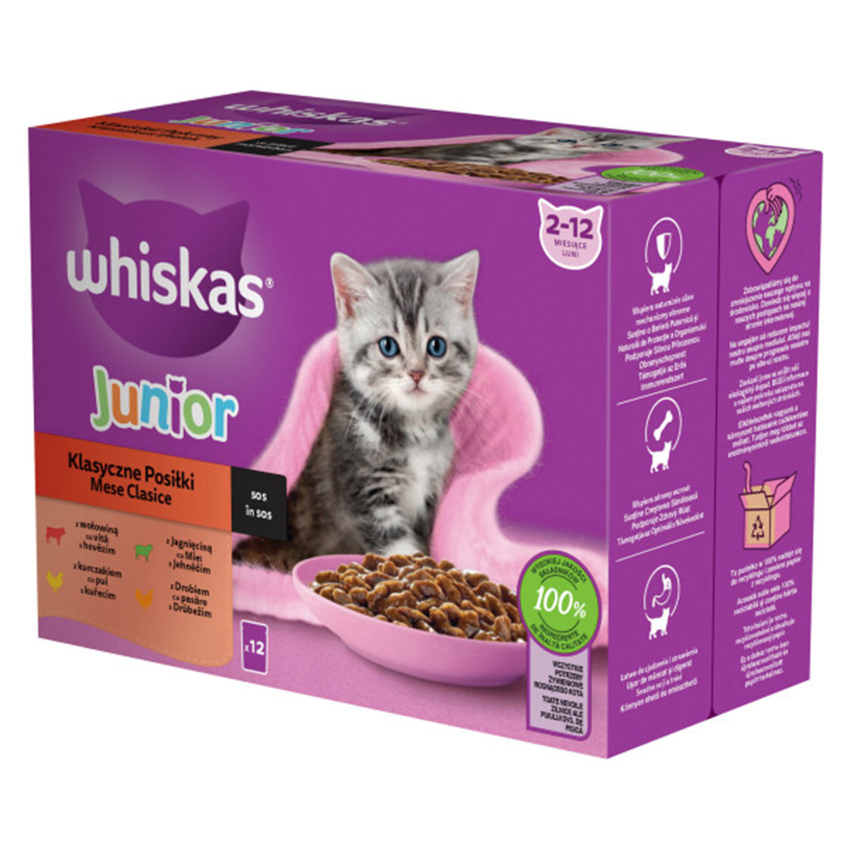 Levně Whiskas kapsičky Klasický výběr ve šťávě pro koťata 48x85g