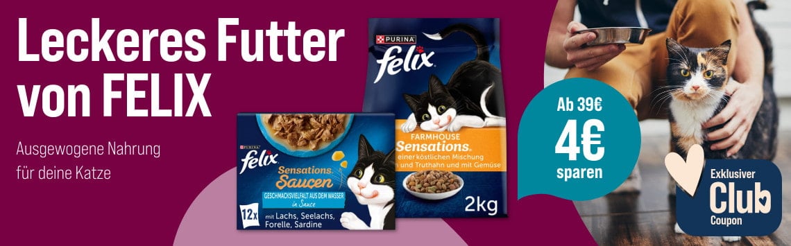 Spare 4 € auf Felix Futter