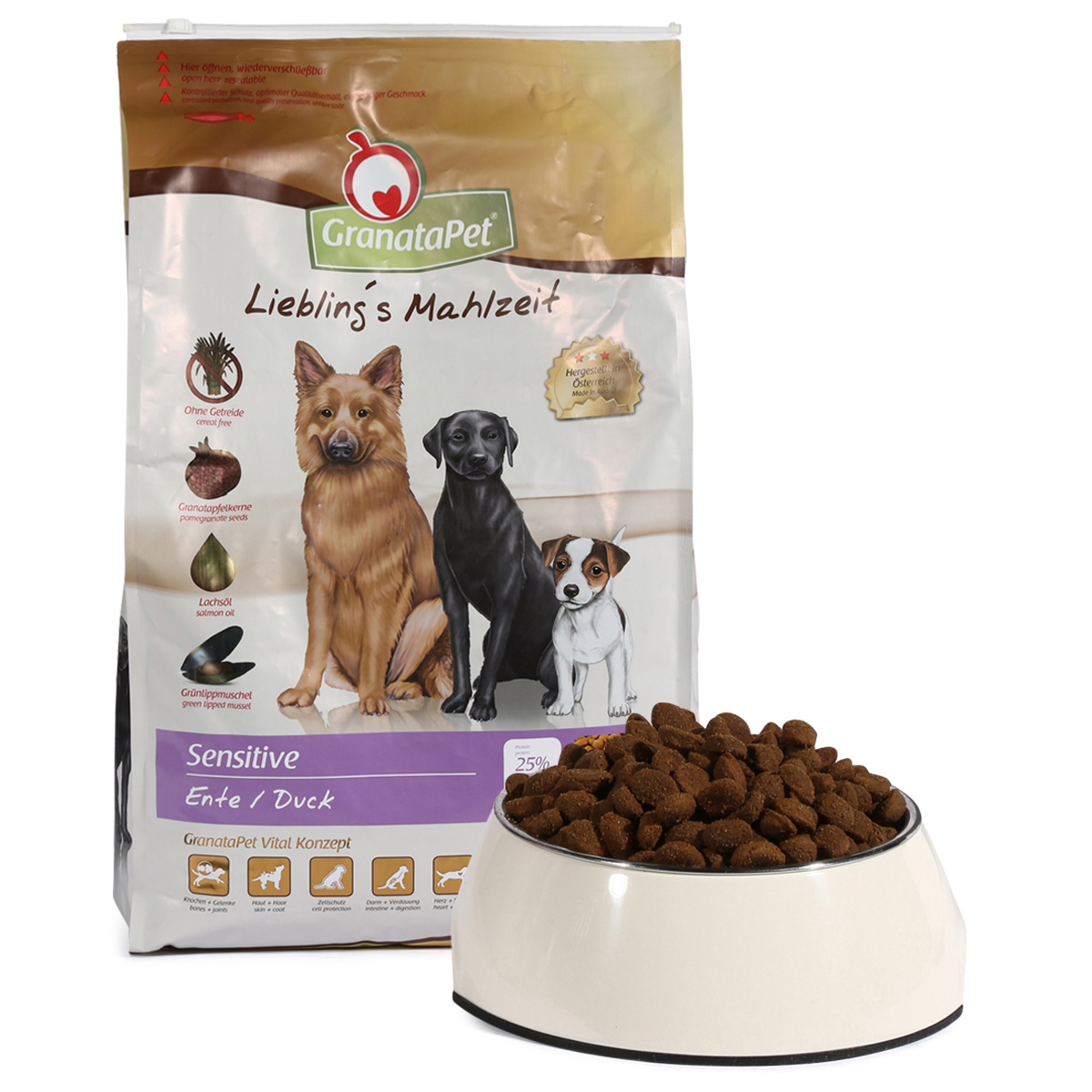 GranataPet Liebling's Mahlzeit Sensitive s kachním masem 4 kg