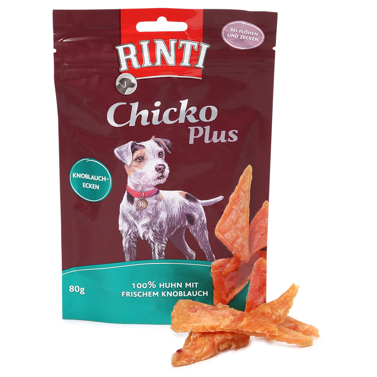 Rinti Extra Chicko Plus česnekové trojhránky 80 g