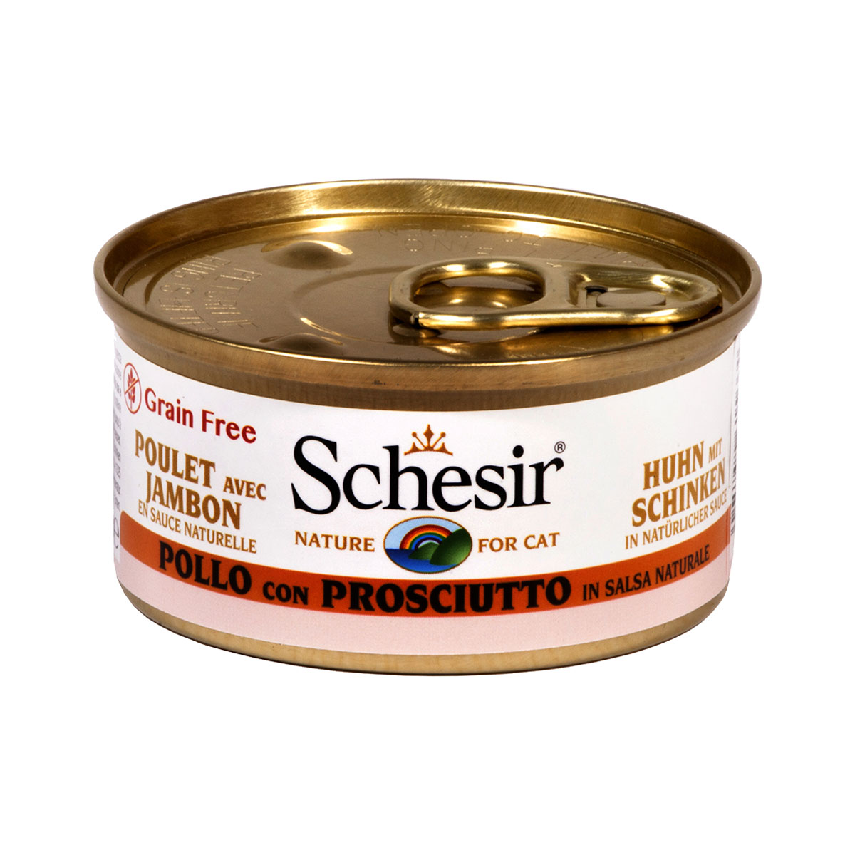 Schesir Natural Sauce kuřecí maso a šunka 24x70g