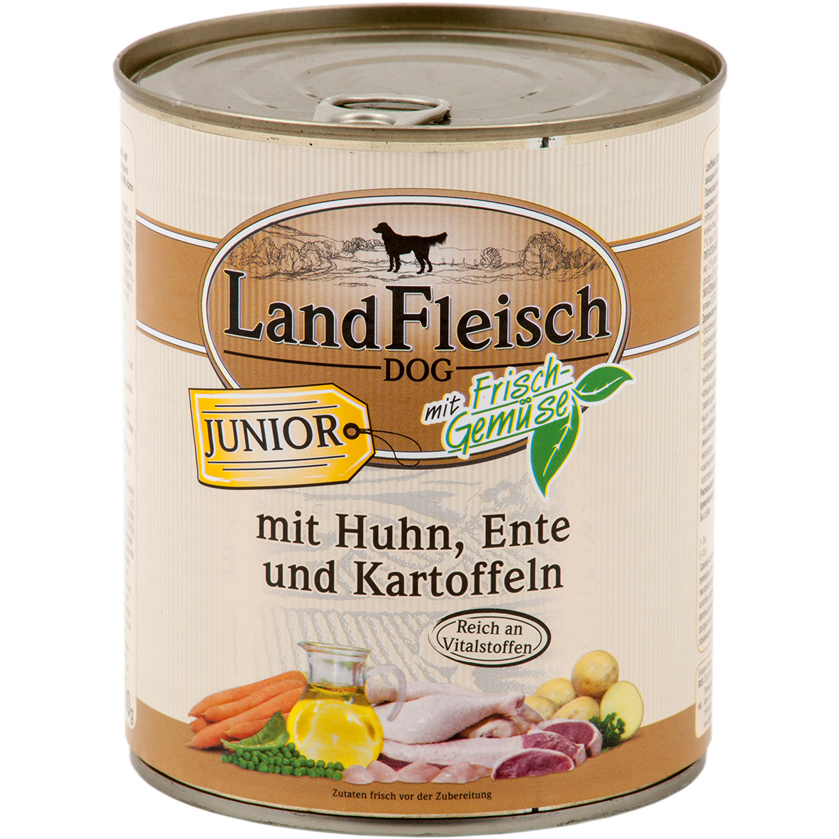 Landfleisch Dog Junior s kuřecím a kachním masem a bramborami 6 × 800 g