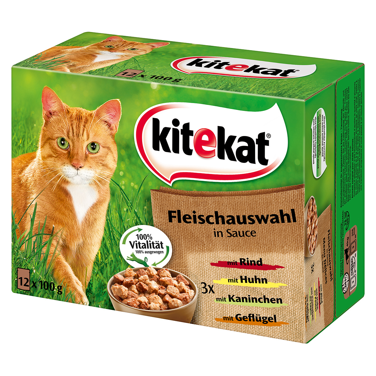 Kitekat Katzenfutter Leckere Fleischauswahl in Sauce 12x100g