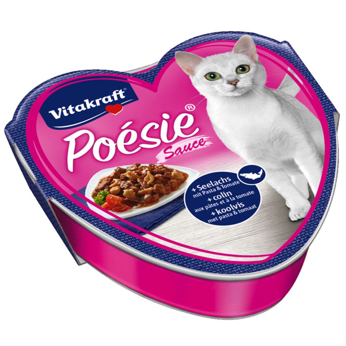 Vitakraft Katzenfutter Poésie Sauce mit Seelachs und Tomate 60x85g