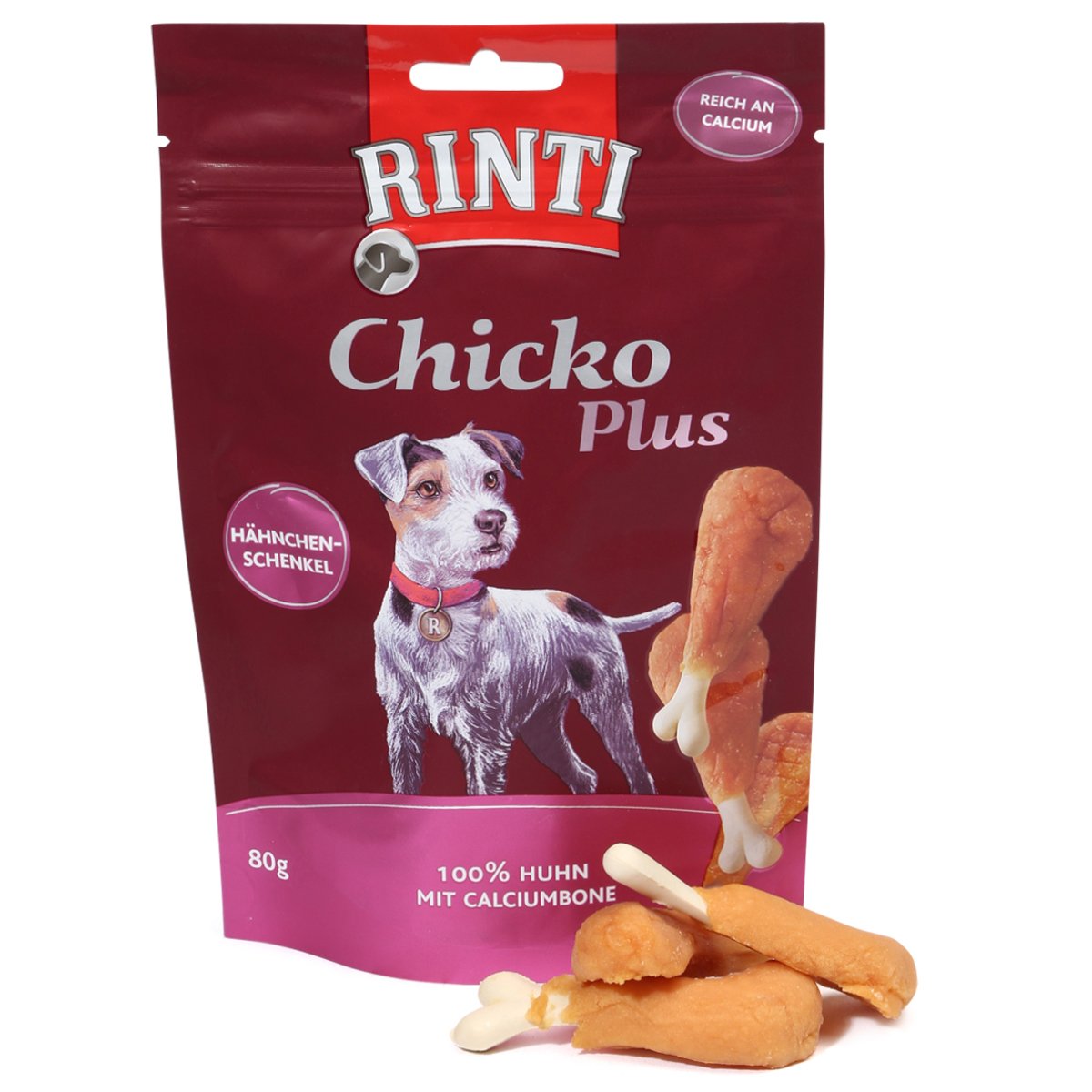 Levně RINTI Extra Chicko Plus kuřecí stehýnka s vápníkem 6 × 80 g