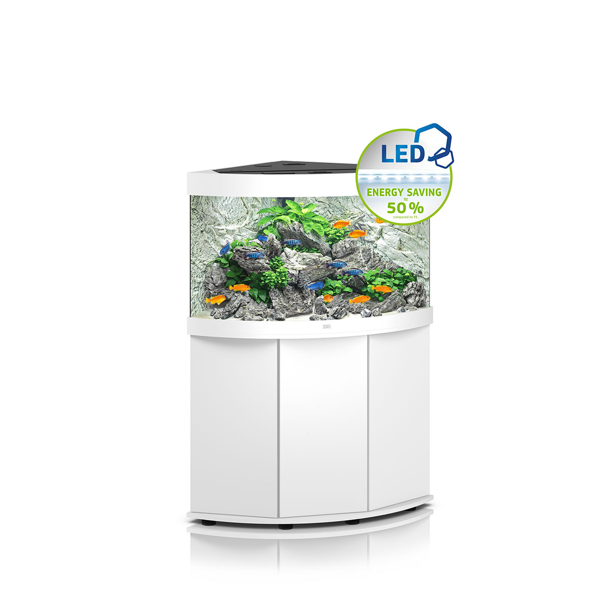 Juwel Komplett Eck-Aquarium Trigon 190 LED mit Unterschrank SBX weiß