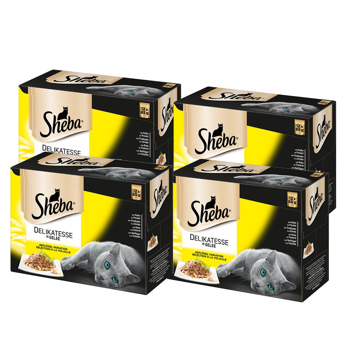 Sheba Katzenfutter Delikatesse in Gelee Geflügel Variation Multipack