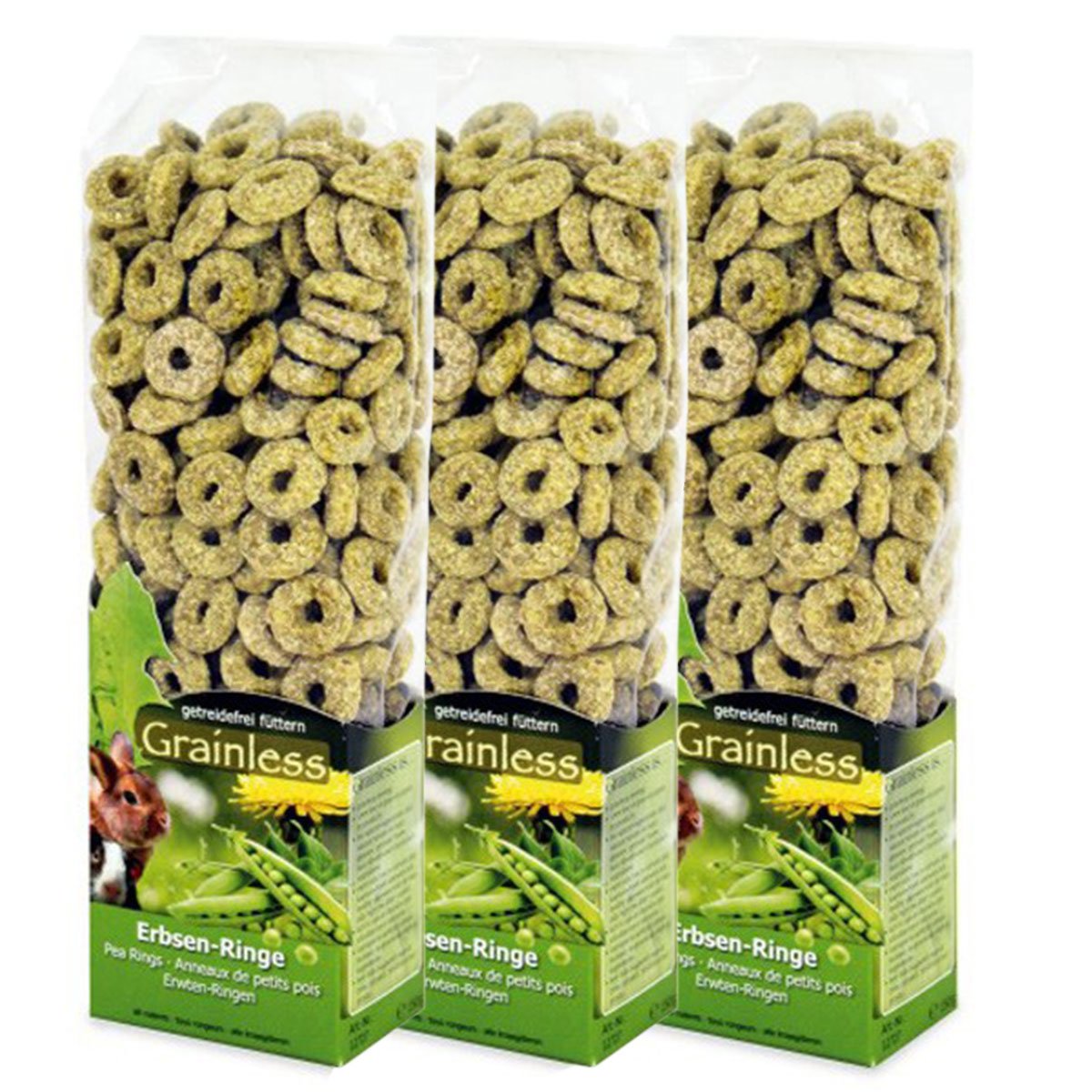 Levně JR Farm Grainless hrachové kroužky 3 × 150 g