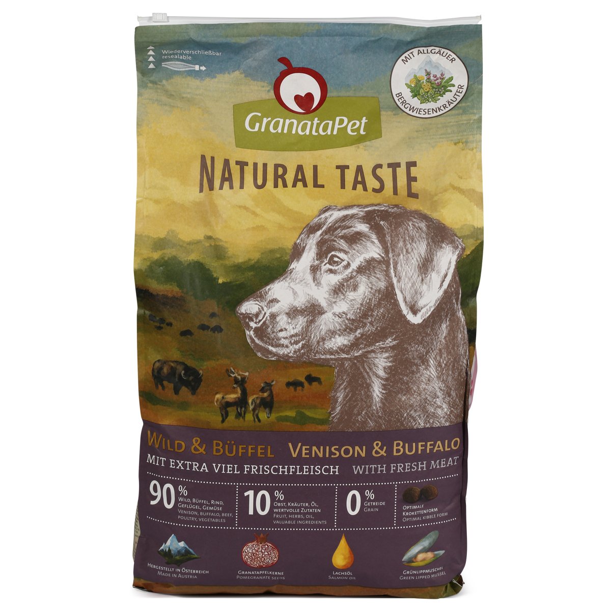 Levně GranataPet Natural Taste se zvěřinou a buvolem 12 kg