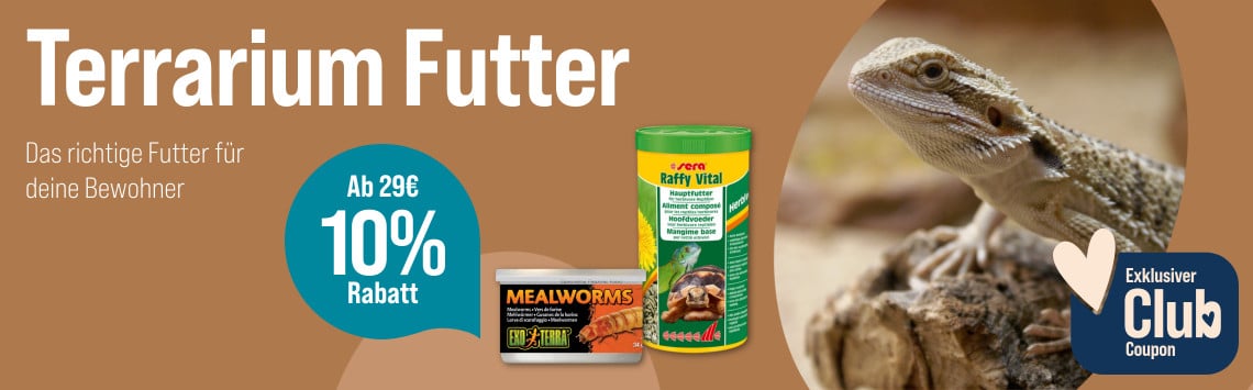 Terraristik Futter 10% Rabatt ab 29 Euro