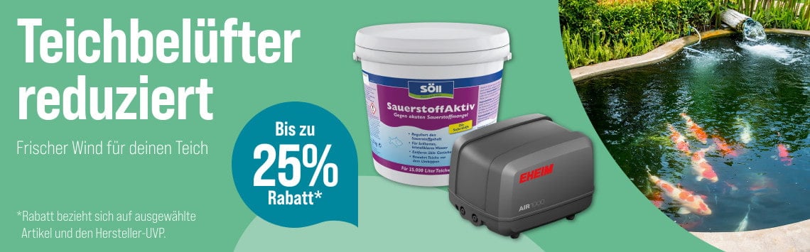 25% Rabatt auf Teichbelüfter