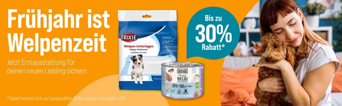 Bis zu 30% auf Welpenbedarf