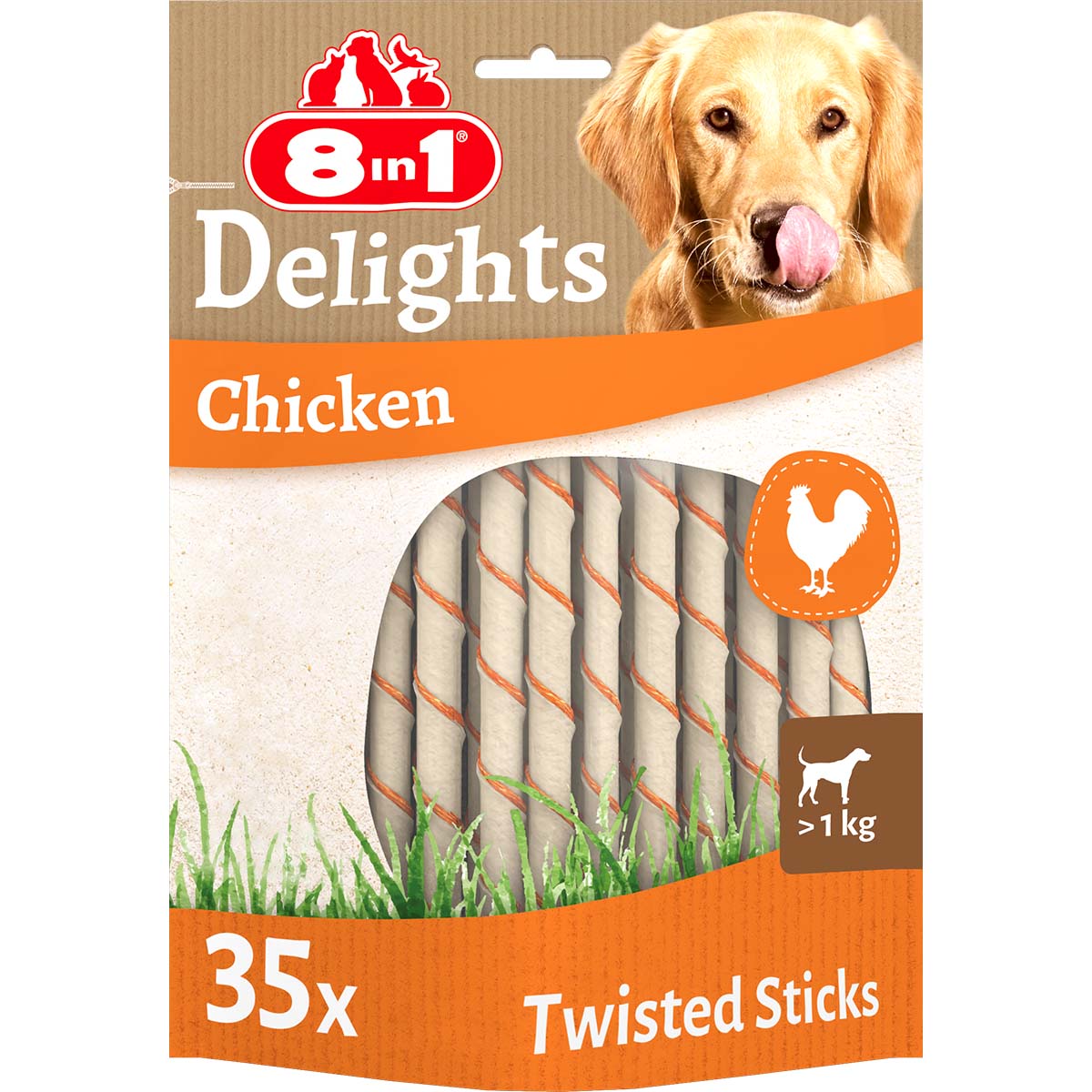 Levně 8in1 Delights Chicken Twisted Sticks 35 kusů