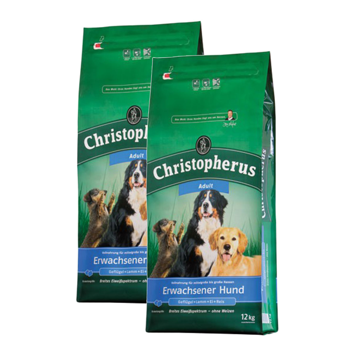 Christopherus Hundefutter verschiedene Sorten 2x12kg