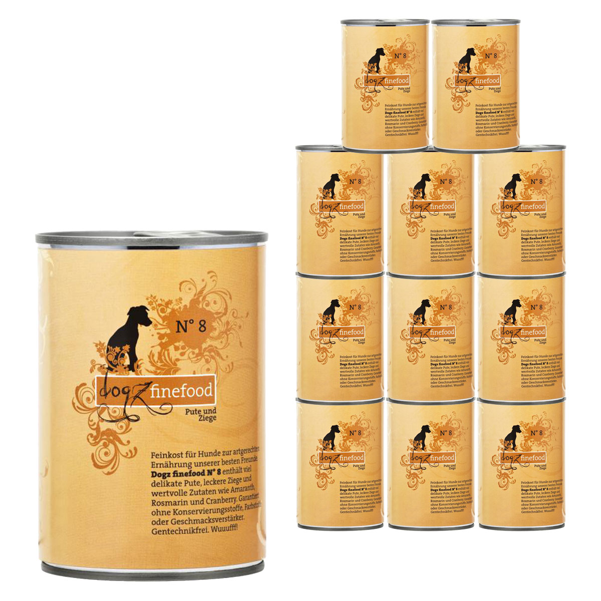 Levně dogz finefood No. 8 krůtí a kozí 12 × 400 g